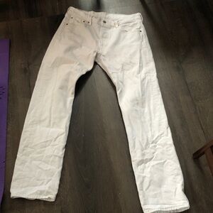 Levi's 501 Men's White Denim Jeans Like New Condition